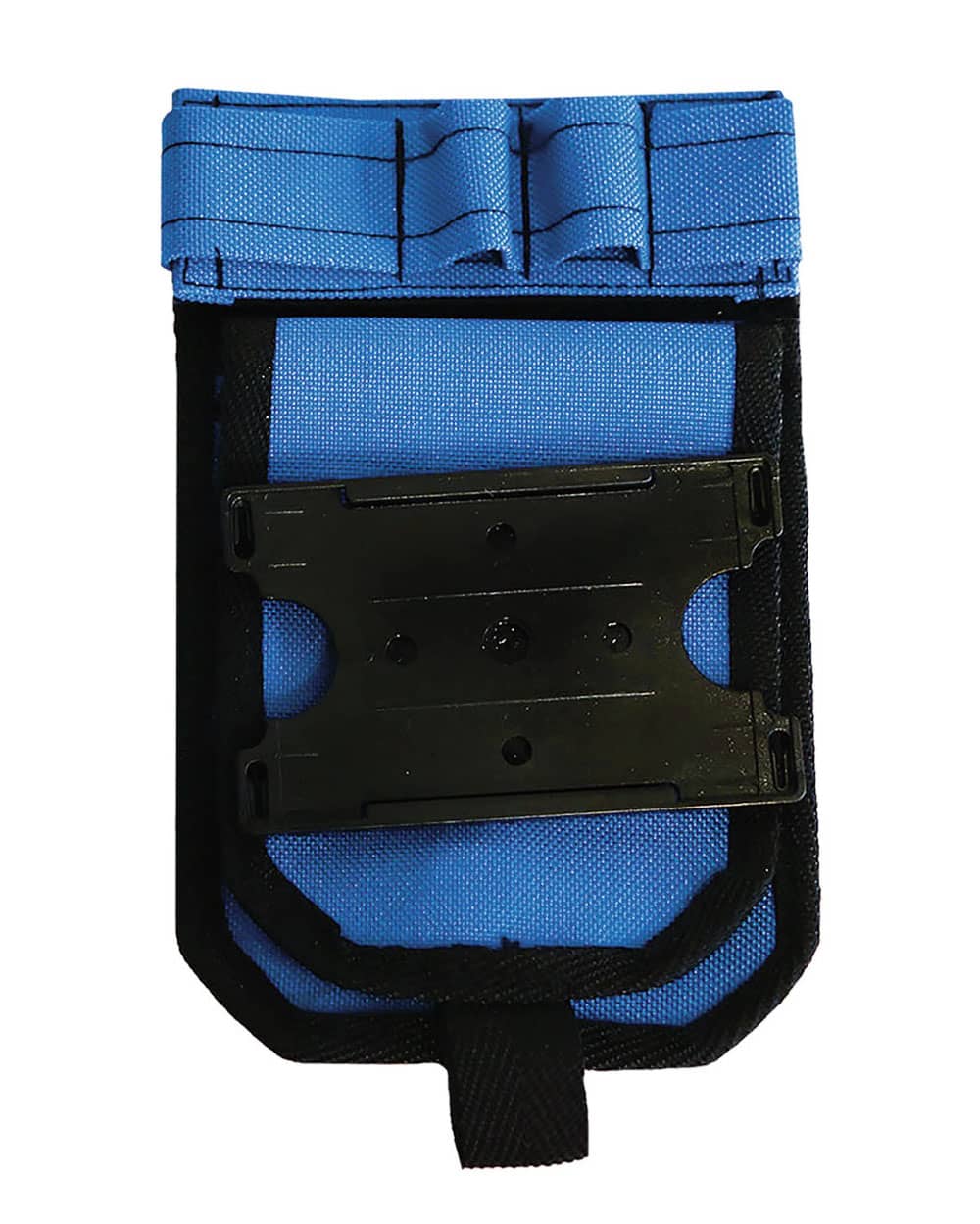 Sininen hoitajatasku ID-kotelolla