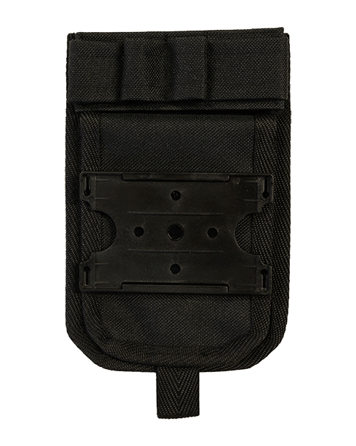 Musta hoitajatasku ID-kotelolla