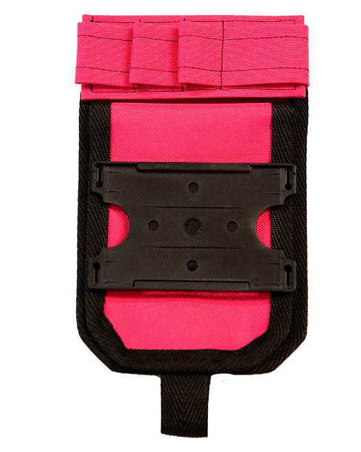 Pinkki hoitajatasku ID-kotelolla