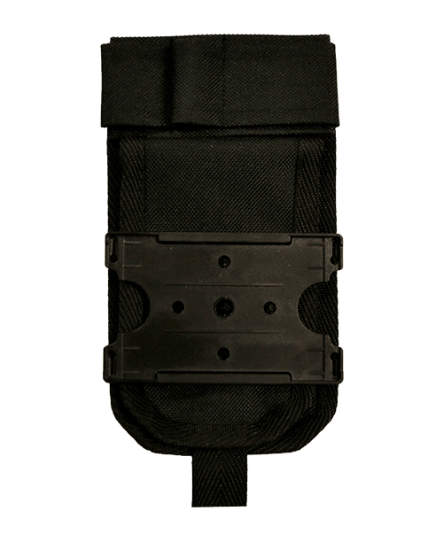 Musta hoitajatasku ID-kotelolla