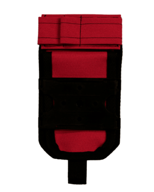 Punainen hoitajatasku ID-kotelolla